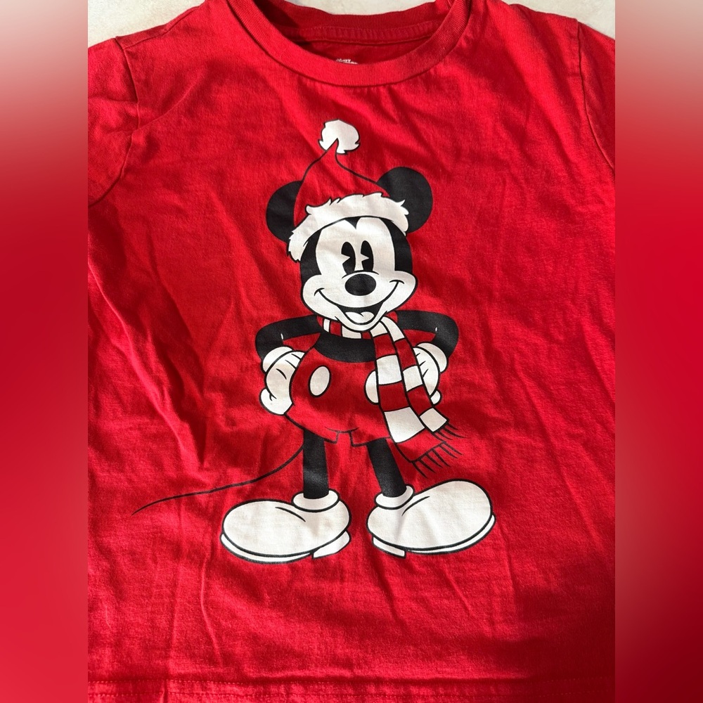Disney Mickey Mouse Santa toddler boy t-shirt 5T
